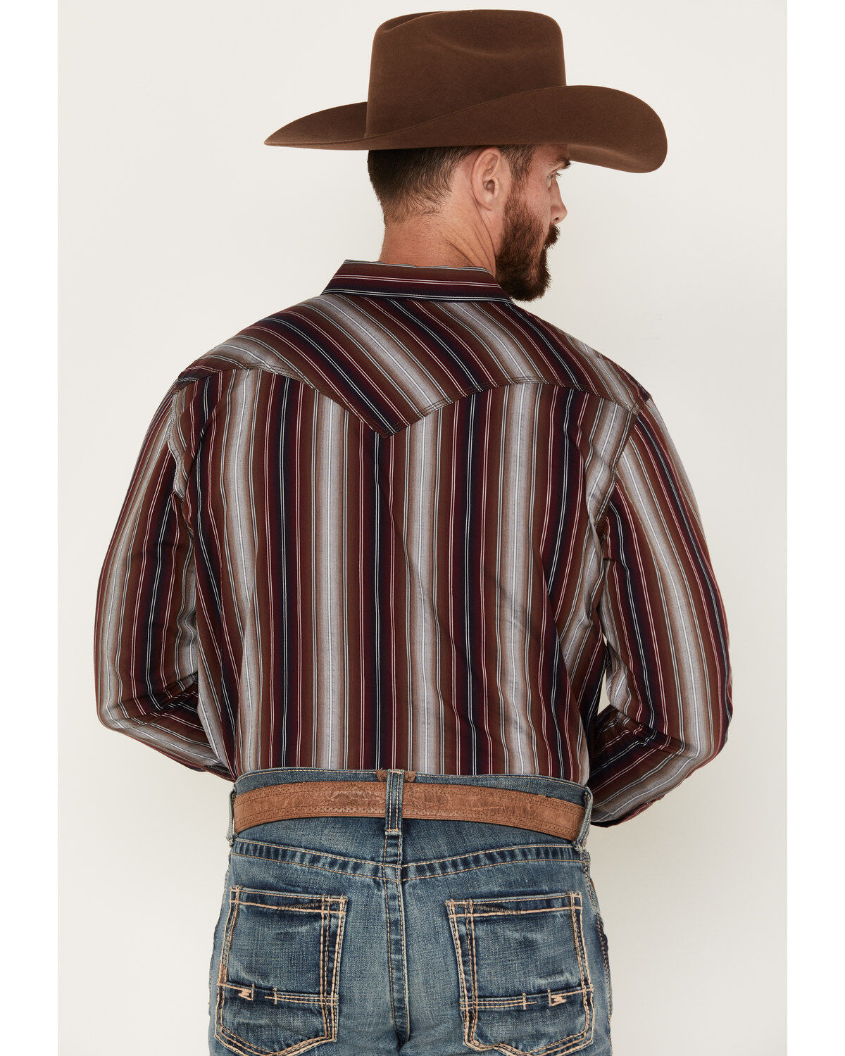 Image #4 - Moonshine Spirit&reg; Men's The Vault Long Sleeve Snap Western Shirt, Burgundy, hi-res