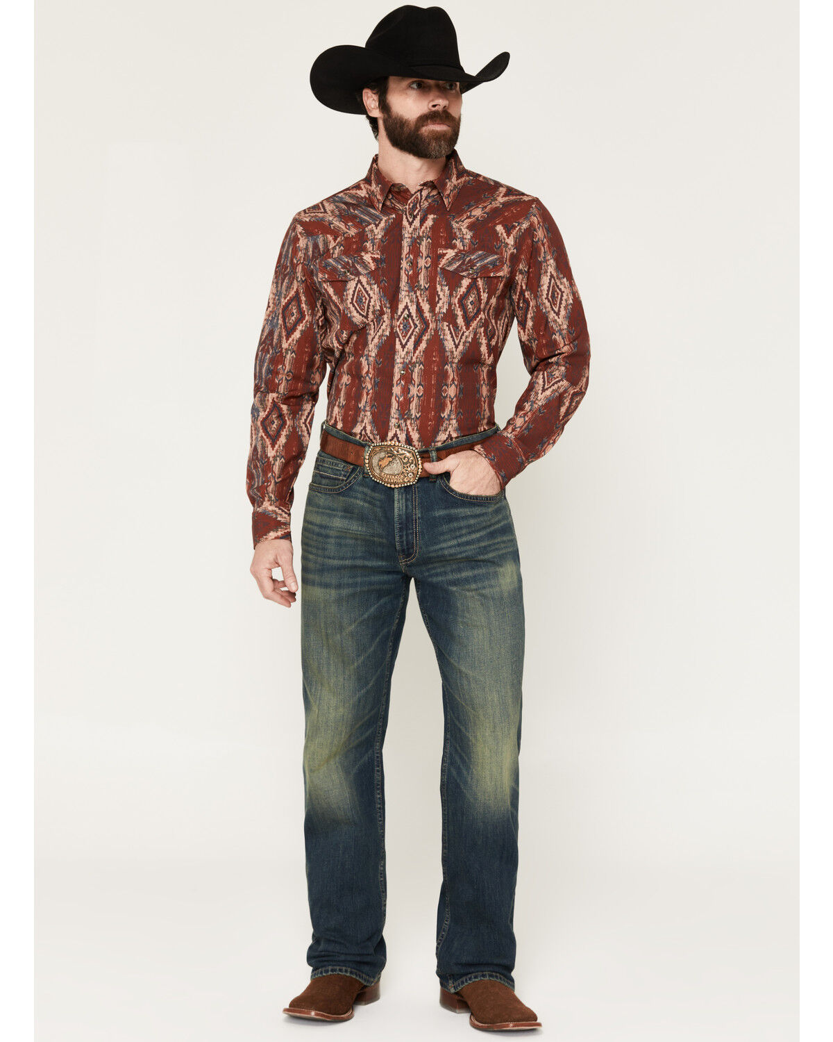 Image #1 - RANK 45&reg; Men's Rodeo Dark Wash Relaxed Bootcut Stretch Denim Jeans, Dark Wash, hi-res