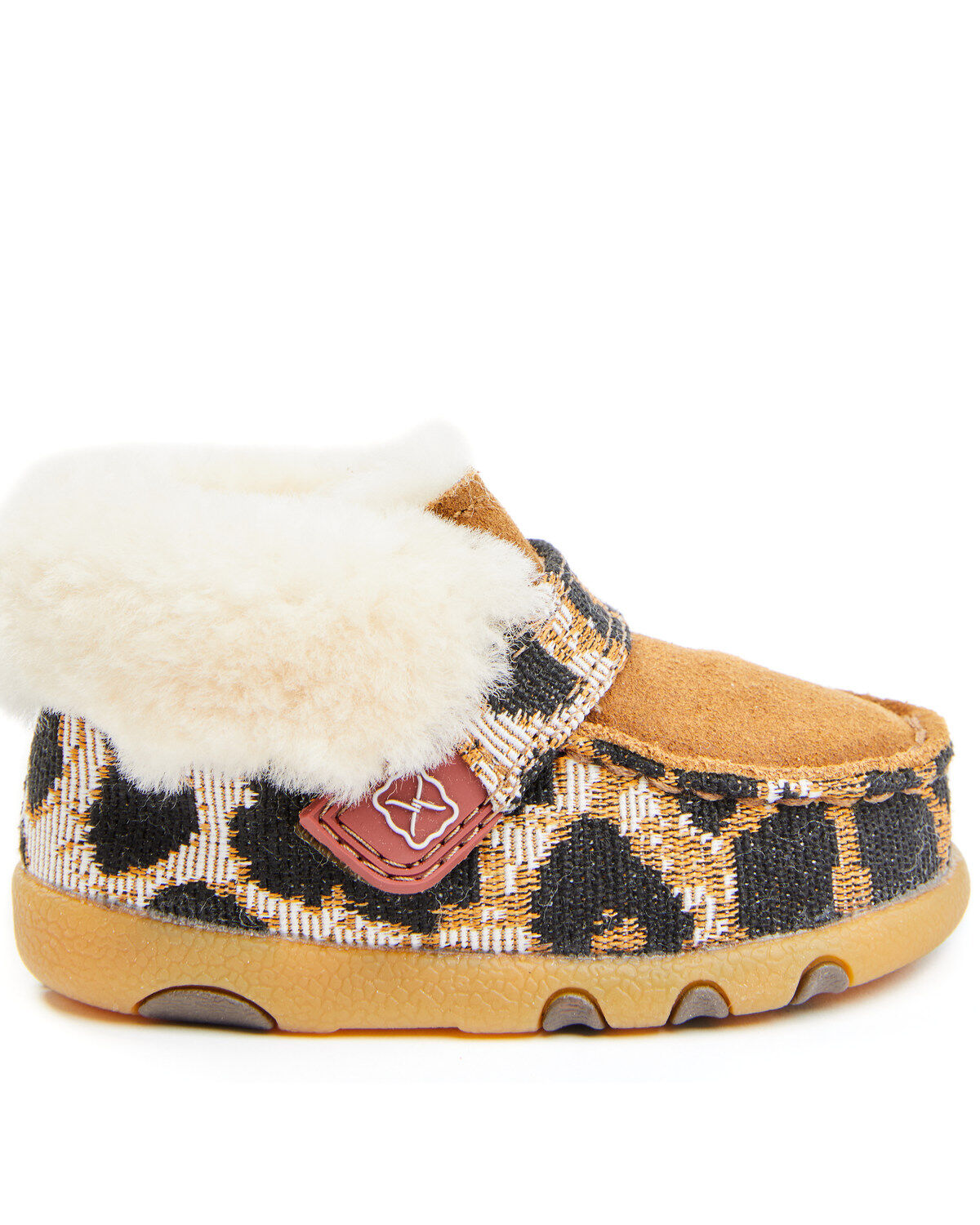 Image #2 - Twisted X Infant Kid's Cheetah Print Shoes - Moc Toe, Tan, hi-res