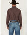 Image #4 - George Strait by Wrangler Men's Plaid Print Long Sleeve Button-Down Stretch Western Shirt, Burgundy, hi-res