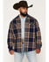 Image #1 - Cody James Men's Trailhead Plaid Print Flannel Fleece Lined Shirt Jacket, Navy, hi-res