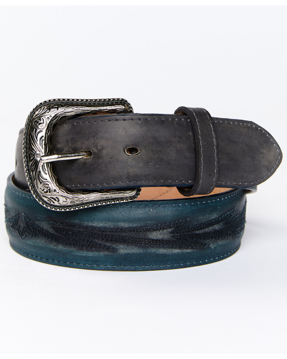 Image #1 - Moonshine Spirit&reg; Men's Two Tone Storm Embroidered Western Belt, Black, hi-res