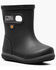 Image #1 - Bogs Boys' Skipper II Solid Rain Boots - Round Toe, Black, hi-res