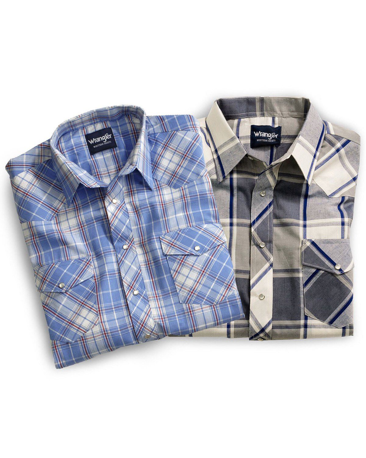 Image #4 - Wrangler Assorted Striped or Plaid Long Sleeve Classic Western Shirt - Big & Tall, Stripe, hi-res