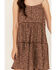 Image #3 - Cleo + Wolf Women's Beau Printed Mini Dress , Chocolate, hi-res