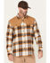 Image #1 - Hawx Men's Wilson Plaid Print Long Sleeve Button-Down Flannel Work Shirt, Brown, hi-res