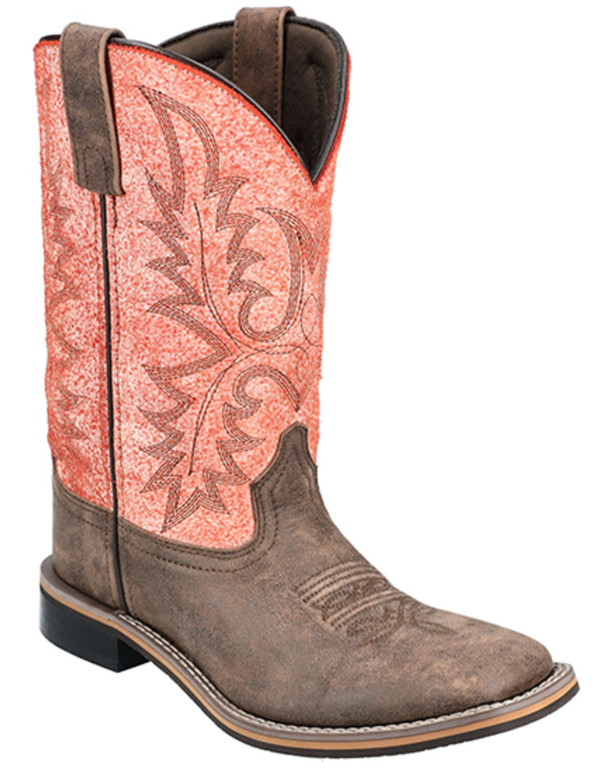 Smoky Mountain Women's Rustic Rider Performance Western Boots - Broad Square Toe, Brown, hi-res