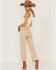 Image #3 - Sneak Peek Women's Natural High Rise Raw Hem Crop Jeans, Natural, hi-res