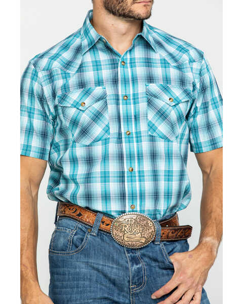 Image #4 - Pendleton Men's Frontier Short Sleeve Shirt , Teal, hi-res