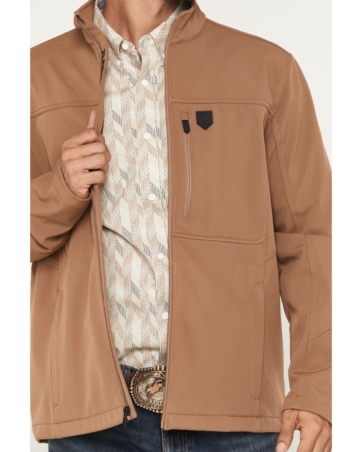 Image #3 - RANK 45&reg; Men's Richwood Solid Softshell Jacket, Lt Brown, hi-res