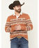 Image #1 - RANK 45&reg; Men's Southwestern Striped Rugby Polo Shirt, Cognac, hi-res