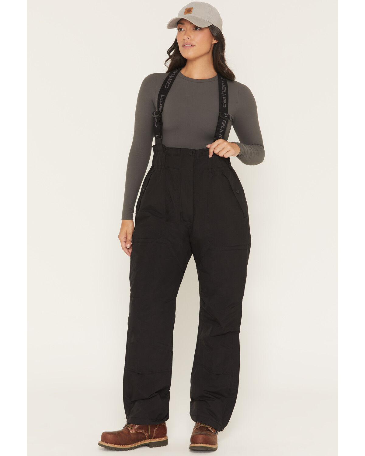 Image #1 - Carhartt Women's Storm Defender&reg; Insulated Bib Overalls, Black, hi-res
