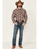 Image #2 - Cowboy Hardware Men's Rancher Plaid Long Sleeve Snap Western Shirt, Red, hi-res