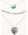 Image #2 - Shyanne Women's Heart And Stone Layered Necklace, Silver, hi-res