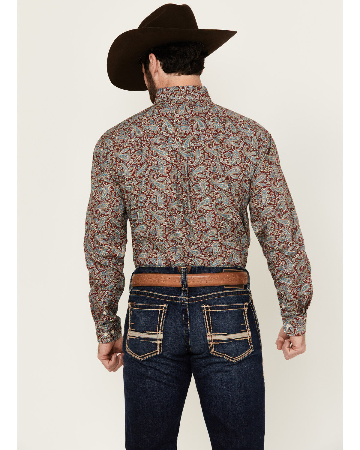 Image #4 - Roper Men's Amarillo Paisley Print Long Sleeve Button-Down Western Shirt, Multi, hi-res