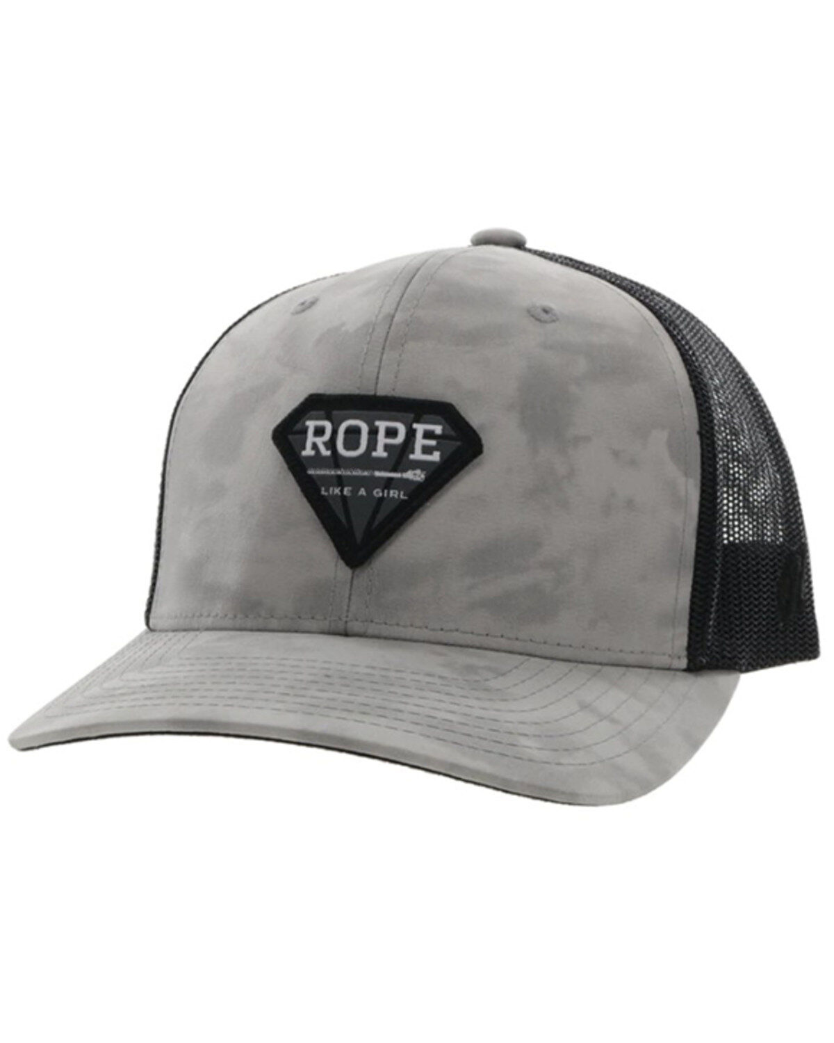 Hooey Women's Rope Like A Girl Patch Trucker Cap, Grey, hi-res