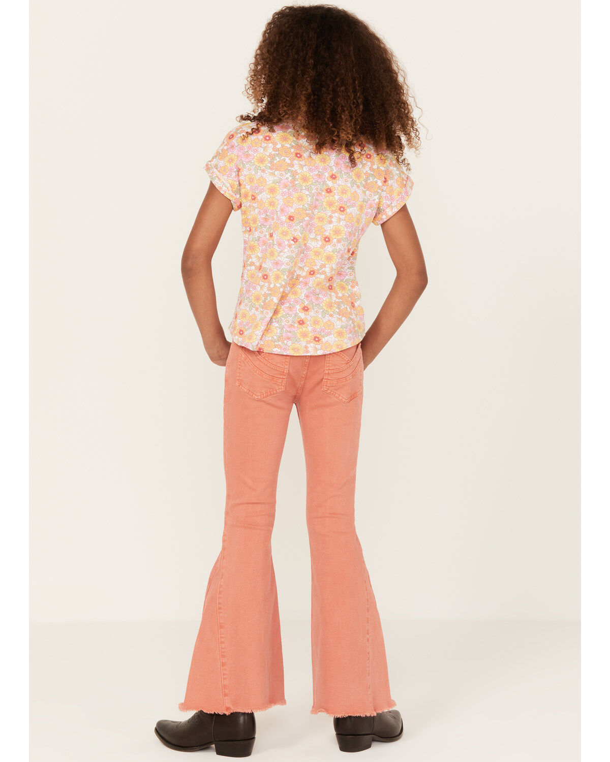 Image #3 - Shyanne Girls' Colored Flare Jeans, Rose, hi-res
