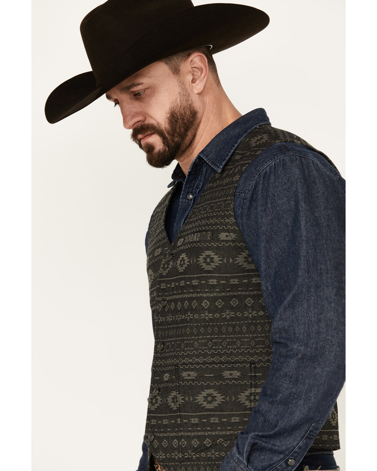 Image #2 - Moonshine Spirit&reg; Men's Regent Southwestern Print Vest, Charcoal, hi-res
