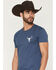 Image #3 - Cody James Men's American Steerhead Short Sleeve Graphic T-Shirt, Blue, hi-res
