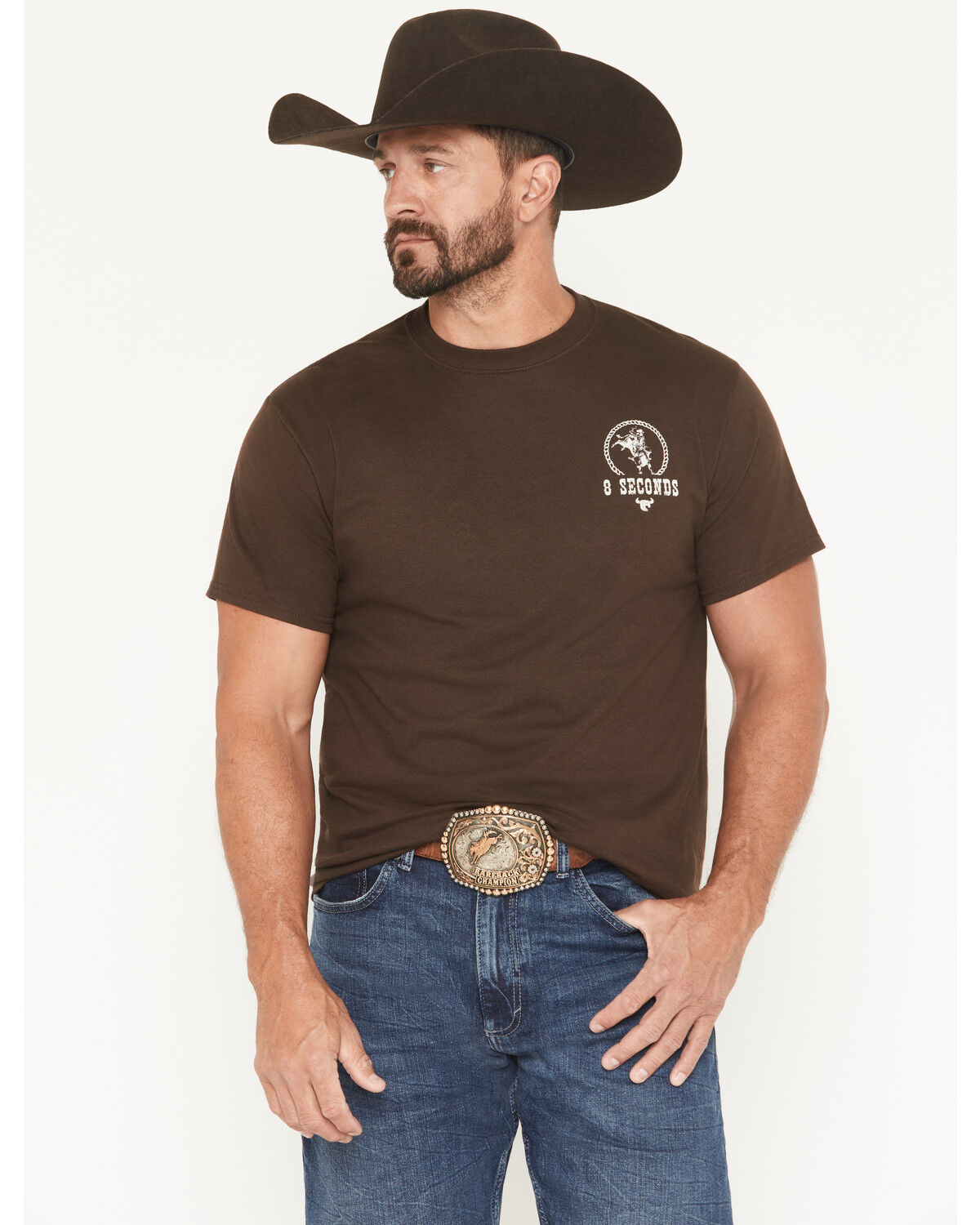 Image #2 - Cowboy Hardware Men's Hold My Beer Short Sleeve Graphic T-Shirt, Dark Brown, hi-res