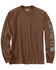 Image #2 - Carhart Men's Loose Fit Heavyweight Logo Long Sleeve Graphic T-Shirt , Brown, hi-res