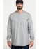 Image #1 - Hawx Men's FR Solid Gray Long Sleeve Pocket Henley Work Shirt - Big, Silver, hi-res