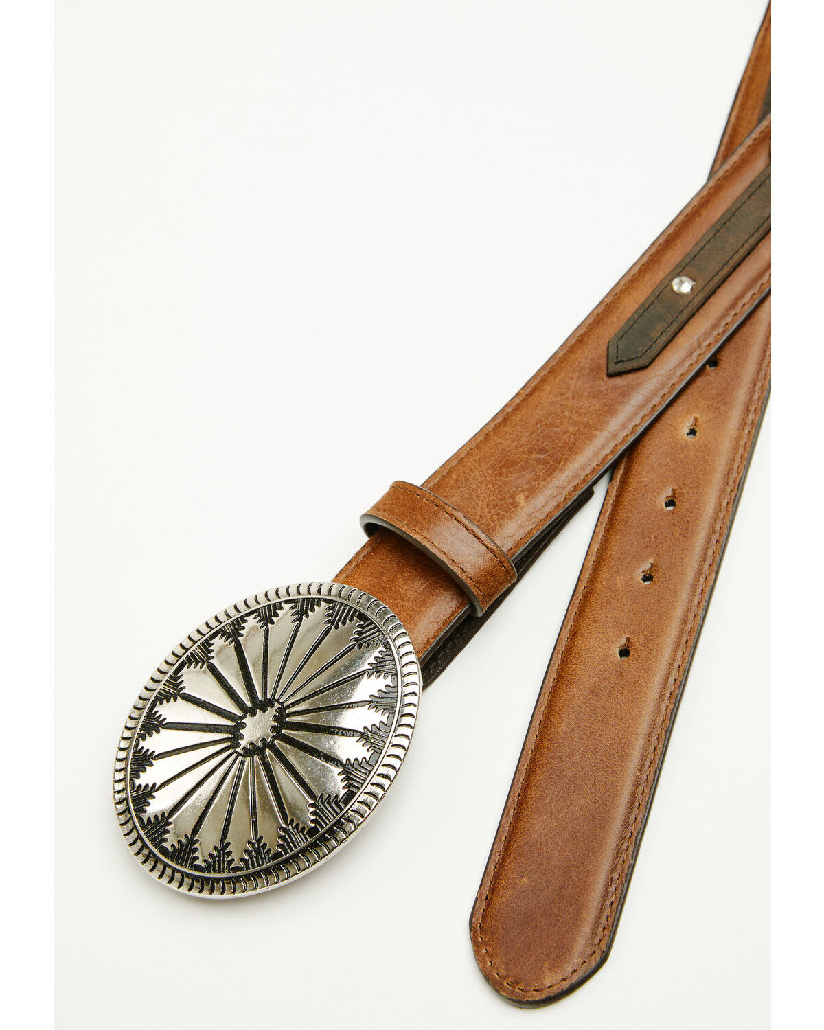 Image #3 - Idyllwind Women's Highland Two-Toned Medallion Belt, Brown, hi-res