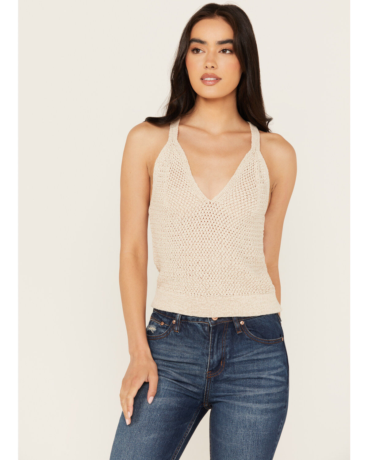 Cleo + Wolf Women's Sweater Knit Tank, Oatmeal, hi-res