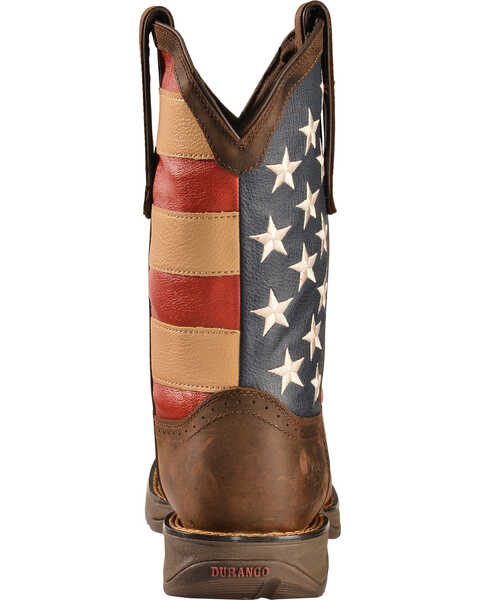 Image #7 - Durango Men's Patriotic Square Toe Western Boots, Brown, hi-res