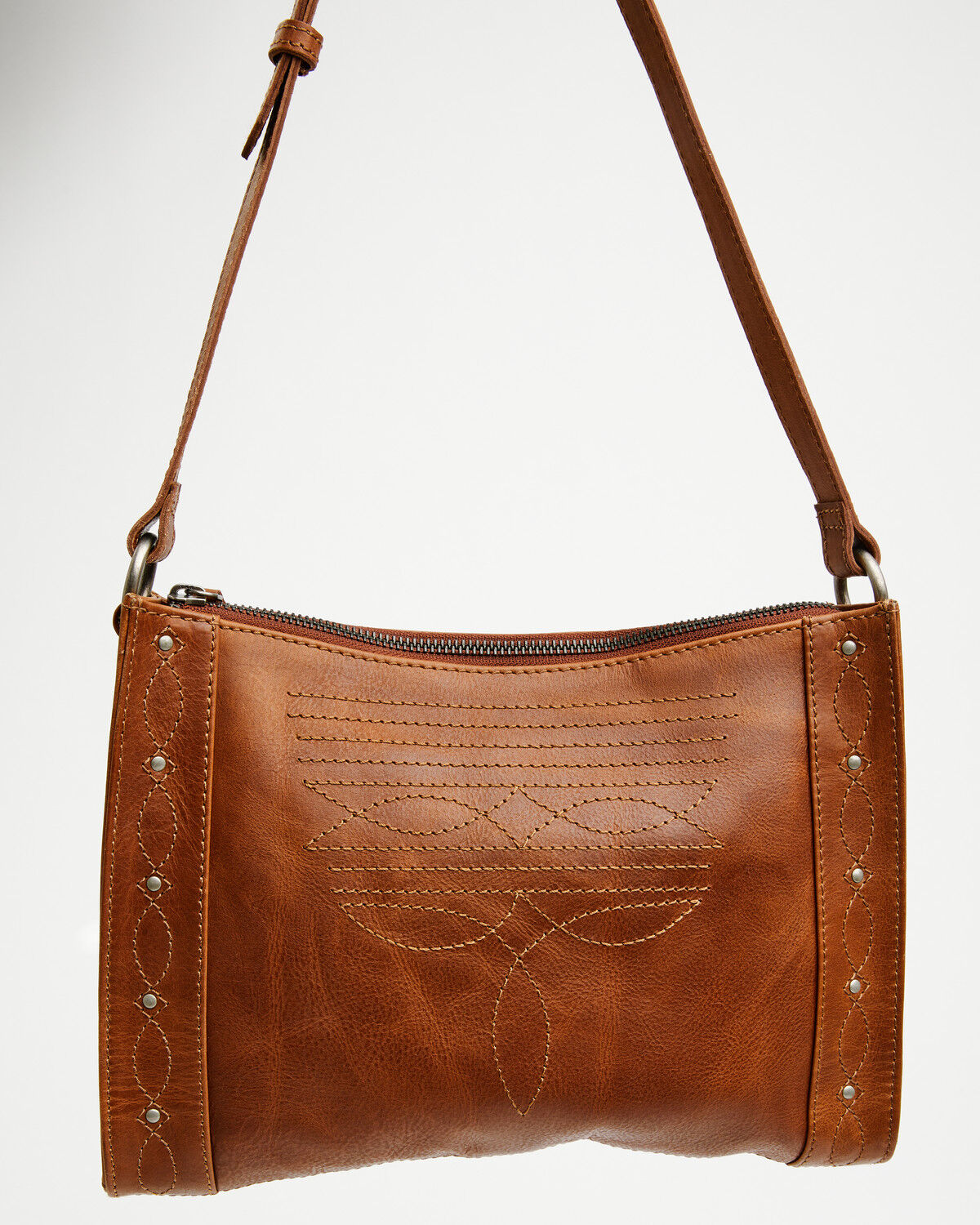Image #1 - Shyanne Women's Nolyn Boot Stitch Crossbody Bag, Brown, hi-res