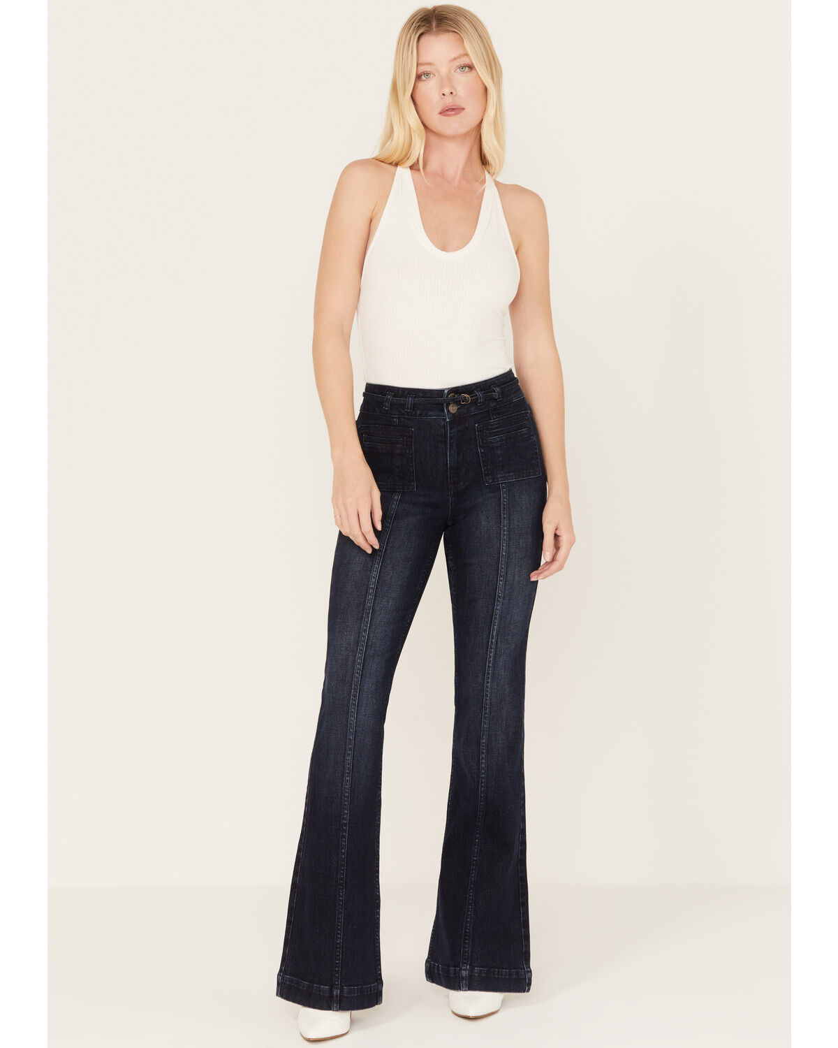 Image #1 - Shyanne Women's Dark Wash Trouser Jeans, Dark Wash, hi-res