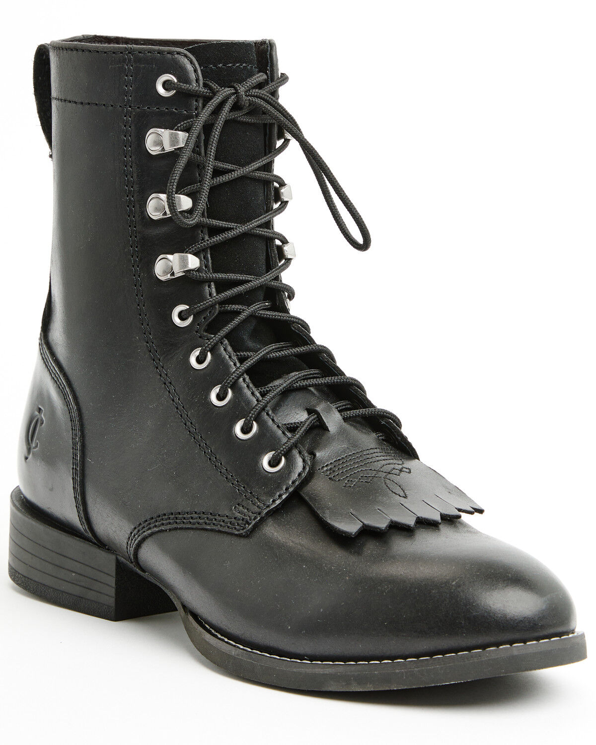 Cody James Men's 8" Highland Lace-Up Boots - Round Toe, Black, hi-res