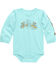 Image #1 - Carhartt Infant Girls' Barn Long Sleeve Pocket Onesie , Teal, hi-res