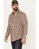 Image #3 - Moonshine Spirit&reg; Men's Dirt Runner Plaid Print Snap Western Flannel Shirt, Cream, hi-res