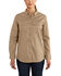 Image #1 - Carhartt Women's FR Solid Rugged Flex Long Sleeve Button-Down Work Shirt, Beige/khaki, hi-res