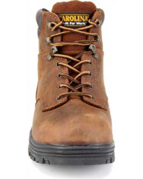 Image #4 - Carolina Men's 6" Steel Toe Waterproof Work Boots, Brown, hi-res