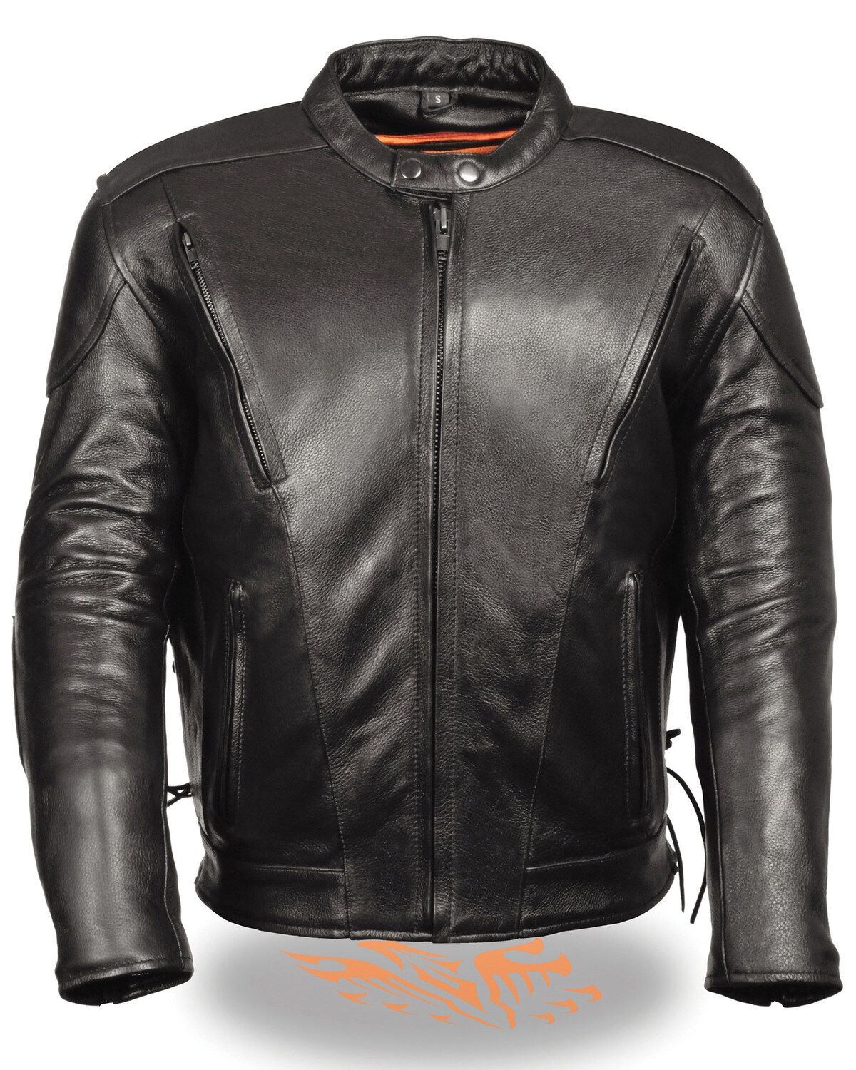 Image #1 - Milwaukee Leather Men's Side Lace Vented Scooter Jacket, Black, hi-res