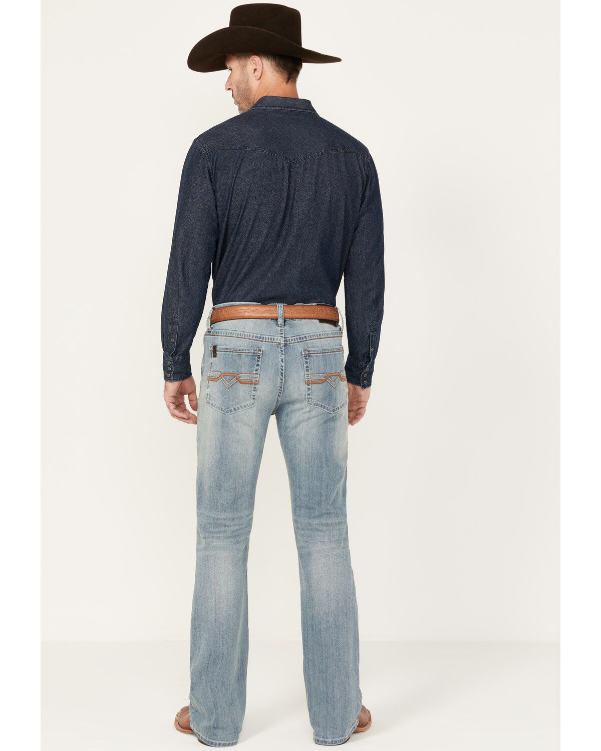 Image #3 - RANK 45&reg; Men's Scoreline Wash Trigger Slim Bootcut 4-Way Performance Stretch Denim Jeans, Blue, hi-res