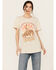 Image #1 - Wrangler Women's Boot Barn Exclusive Cowboy Logo Boyfriend Fit Short Sleeve Graphic Tee, Oatmeal, hi-res