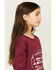 Image #2 - Ariat Girls' Emblem Sweatshirt, Maroon, hi-res