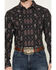 Image #3 - Gibson Trading Co Men's Tiki Torch Paisley Print Long Sleeve Snap Stretch Western Shirt, Black, hi-res