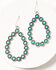 Image #2 - Shyanne Women's Silver Floral & Turquoise Beaded Dangle Earrings, Silver, hi-res