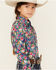 Image #2 - Cowgirl Hardware Girls' Monet Floral Print Long Sleeve Snap Western Shirt, Navy, hi-res