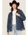 Image #1 - Ariat Women's Long Sleeve Button-Down Denim Shacket , Blue, hi-res