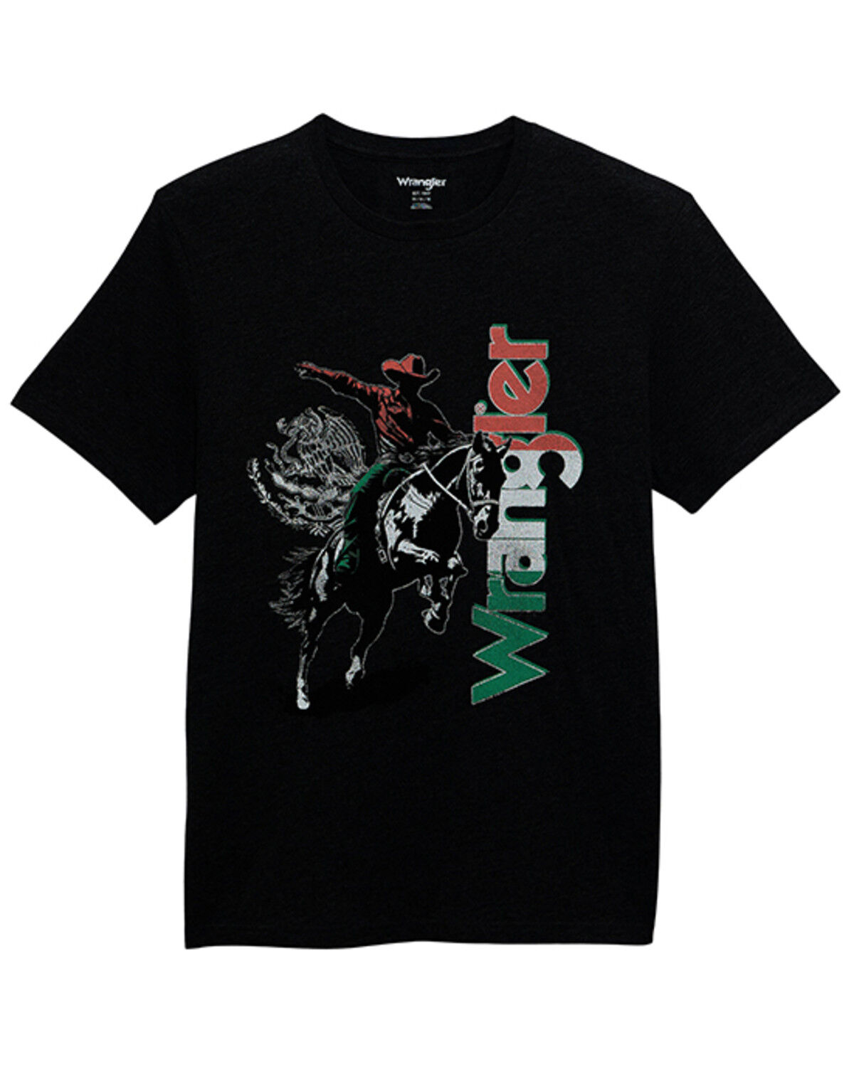 Wrangler Boys' Mexico Logo Short Sleeve Graphic T-Shirt, Black, hi-res
