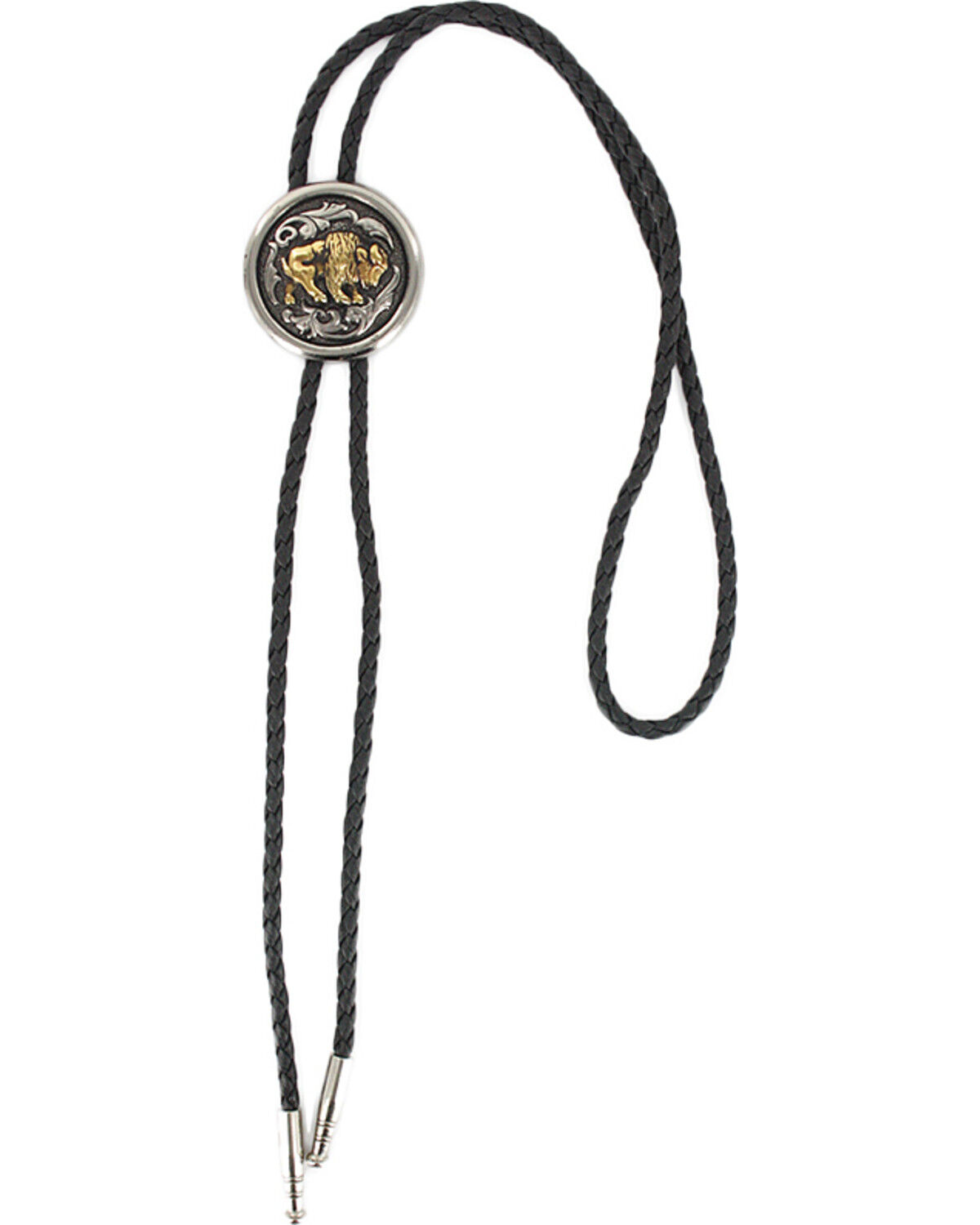 Cody James&reg; Men's Bison Bolo Tie, Silver, hi-res