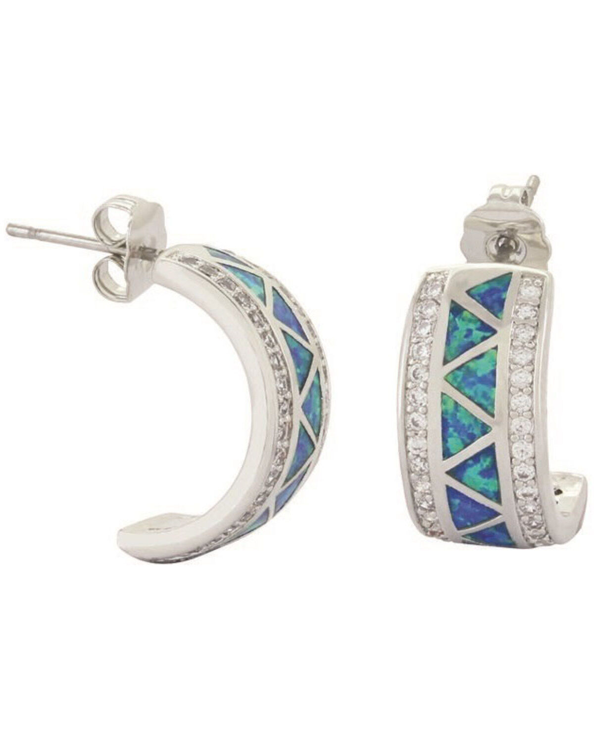 Montana Silversmiths Women's River Lights Walking Along The Water's Path Cuff Earrings, Silver, hi-res