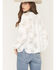 Image #4 - Wild Moss Women's Solid Lace Long Sleeve Button-Down Peasant Top, White, hi-res