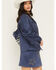 Image #2 - Idyllwind Women's Lonestar Fringe and Studded Faux Suede Jacket, Dark Blue, hi-res