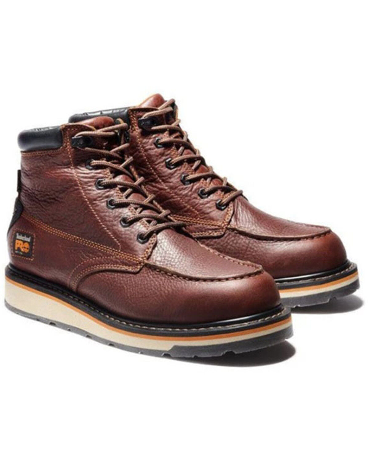 Image #1 - Timberland PRO Men's 6" Gridworks Waterproof Moc Work Boots - Soft Toe, Black, hi-res